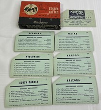 Vintage 1946 Parker Brothers Inc. Game of States Cities or Turn Over Cards