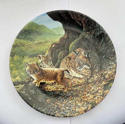 Vintage 1990 Edwin M Knowles ''The Bobcat'' by Lee Cable Fine China Plate