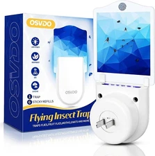 Flying Insect Trap Indoor, Plug in Fly Trap Indoor, Fruit Fly Trap 1+6 refills