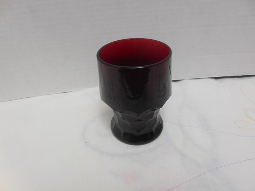 Anchor Hocking Royal Ruby: Georgian (Honeycomb) Flat 4 1/4" Tumbler - Picture 2 of 4