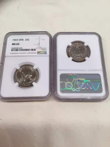 1965 SMS 25c MS65 NGC Washington quarter