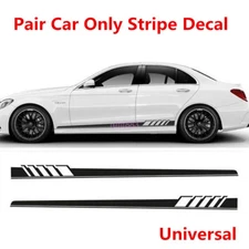 2X Car Racing black Long Stripe Graphics Side Body Vinyl Decal Sticker Universal