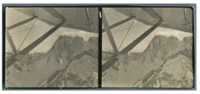 STEREO, France, Les sommets des Alpes vus d'un avion  Vintage silver print.