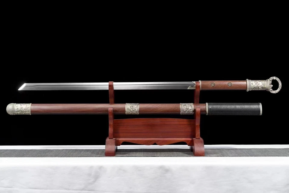 Espada china Kung Fu guerra Tang Dao Sharp 1095 acero al carbono sable katana Foto 3 de 4