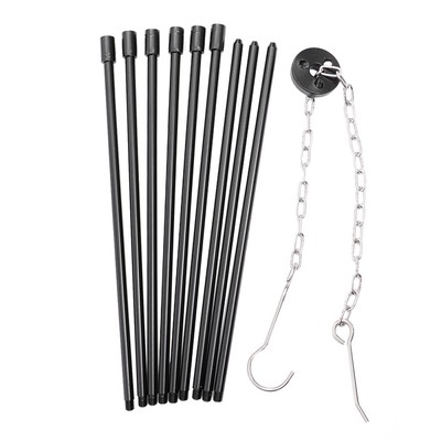  Cooking Tripod Portable Fire Pit 3pcs Cookware Rack Camping Accessory