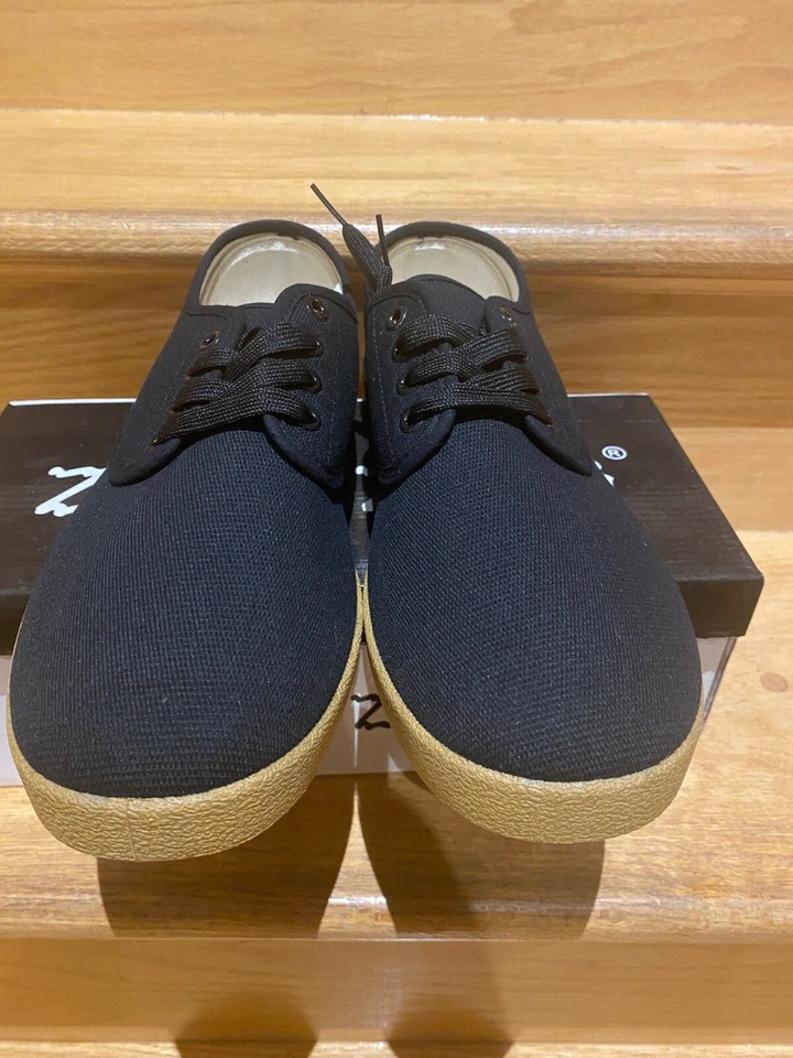 NIB ZIG ZAG BLACK WINOS CANVAS OXFORDS MEN SHOES LACES SIZES 713 eBay