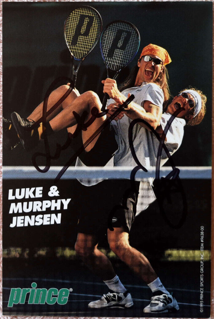 Luke & Murphy Jensen Tennis Players Hand Signed Card 4