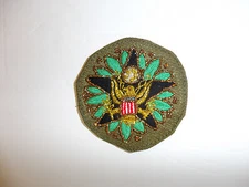 b1143 WW2 US Army General Staff Badge Bullion Wool R8C