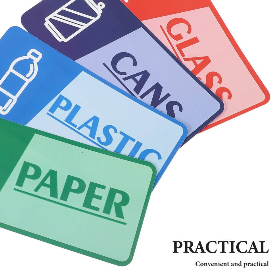 8 Sheets Garbage Collection Reminder Stickers Trash Sorting Signs ...