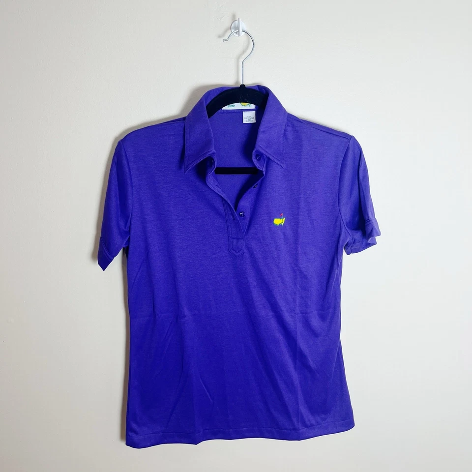 Augusta National Masters Polo 复古中号紫色棉混纺 — 第 2/4 张图片