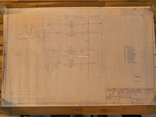 Vintage NASA Blueprint Schematic "Fluid System Schematic"  1985