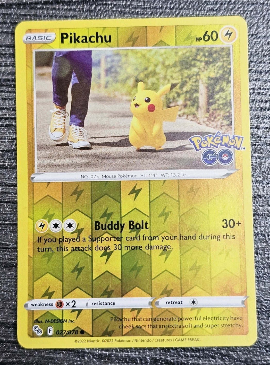 Pikachu | 027/078 | Pokémon Go Reverse Holo | Pokemon NM