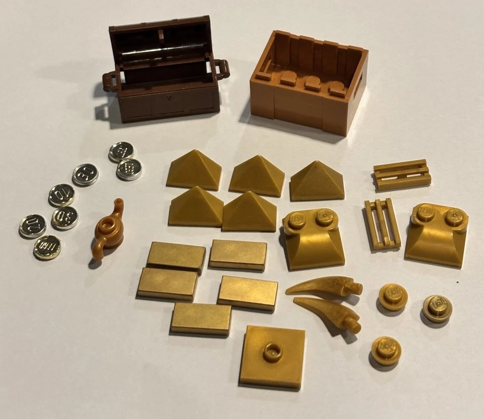 Lego Lote De Piezas De Oro Monedas Lingotes Barras Cofres Del Tesoro. Foto 2 de 4