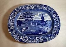 Historical Staffordshire Blue Platter Mendenh...