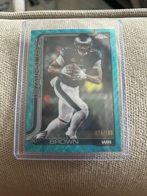 2025 Topps Chrome Aqua Wave Refractor #243 AJ Brown /199 EAGLES LAST YEAR