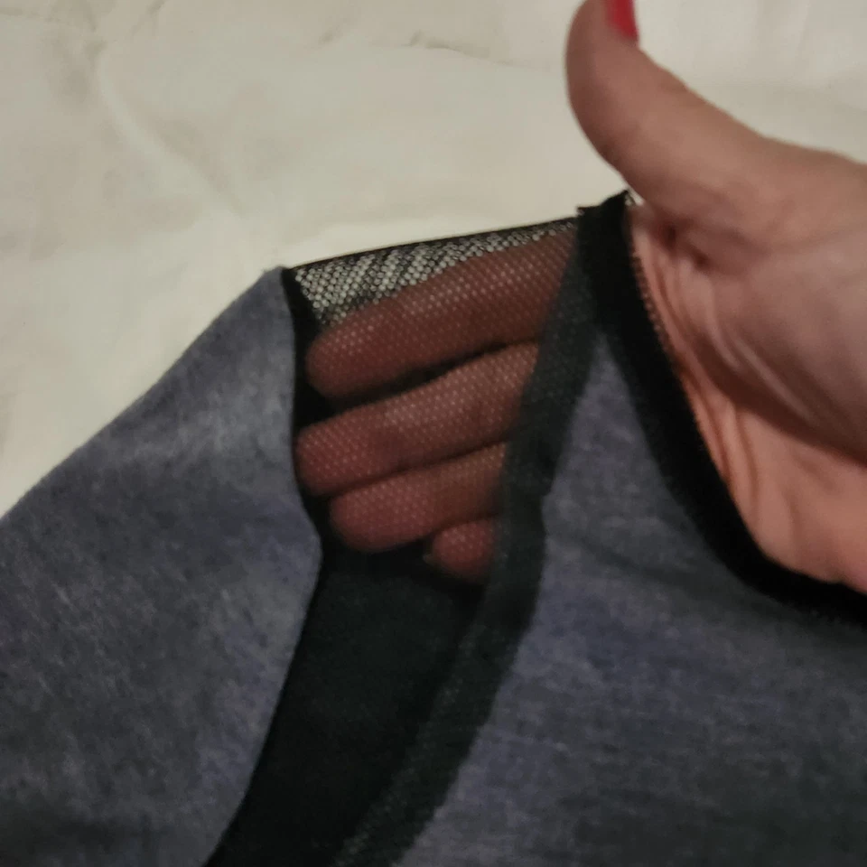 Pullover Elie Tahari Sport Negro/Gris Manga Larga Malla Cuello Redondo Elástico M Foto 4 de 4