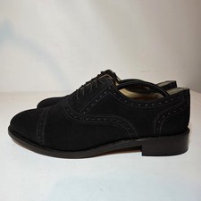 Samuel Windsor Mens Size 10 Brogue Wing Tip Dress Shoes Brown Suede Hand Made
