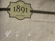 Sferra 1891 Port O' Call Full Queen Quilted Coverlet  in Ivory  96" x 100"  NWT