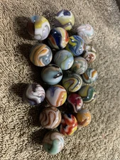 Lot Of 20 Jabo Run Marbles Beautiful Assortment Approximately .75”