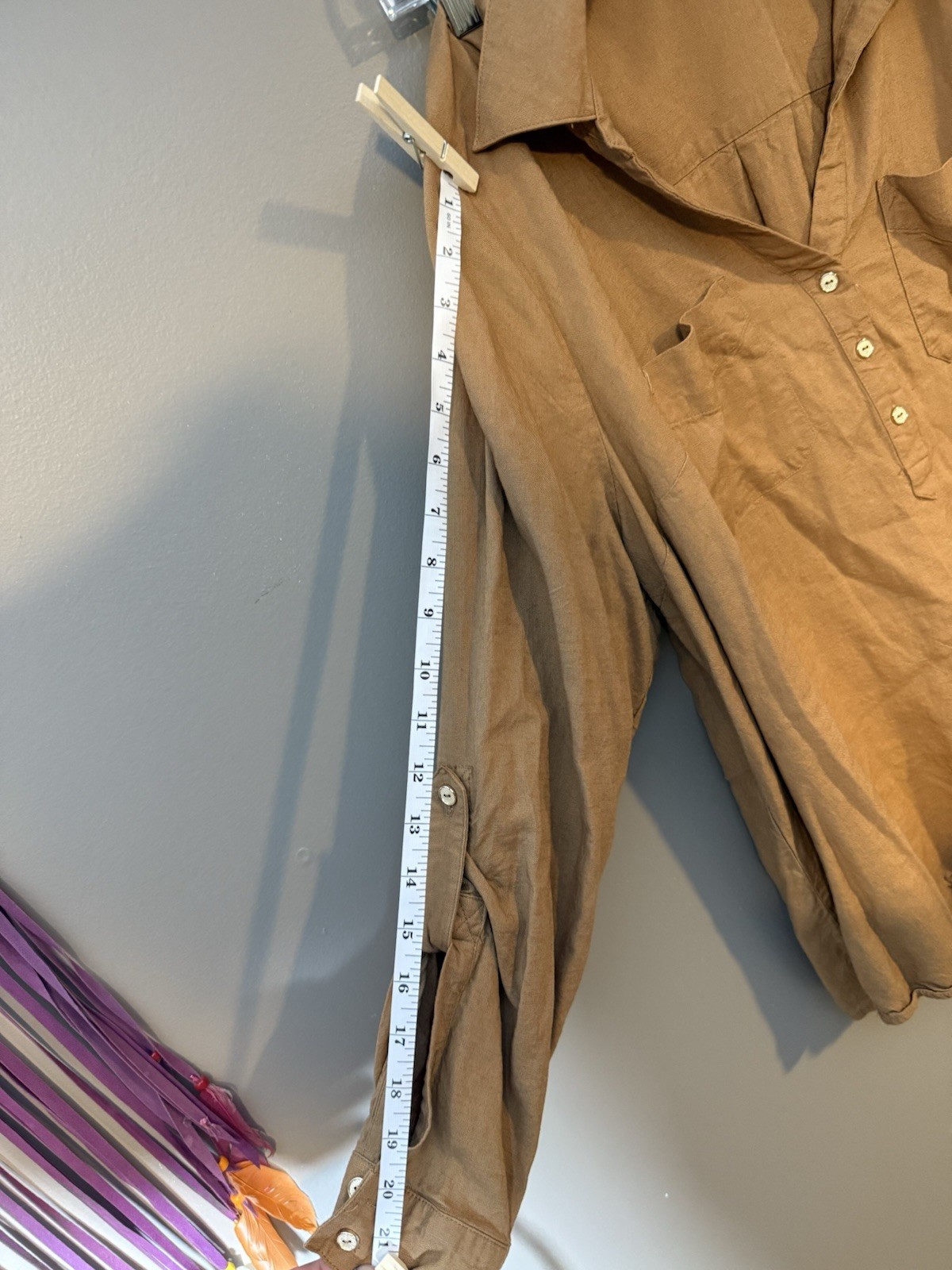 Torrid Brown Collared Button Front Roll Tab Sleev… - image 4