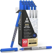 ARTEZA Rollerball Pens, Pack of 20 – Blue Liquid 1 Count (Pack 20), 