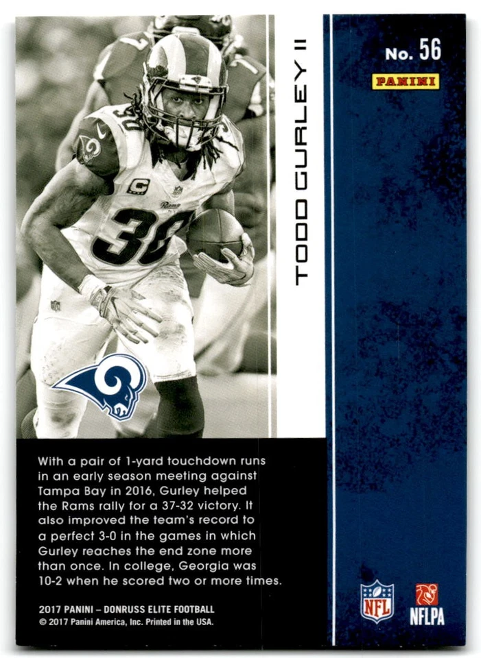 2017 Donruss Elite #56 Todd Gurley II - Image 2 of 2