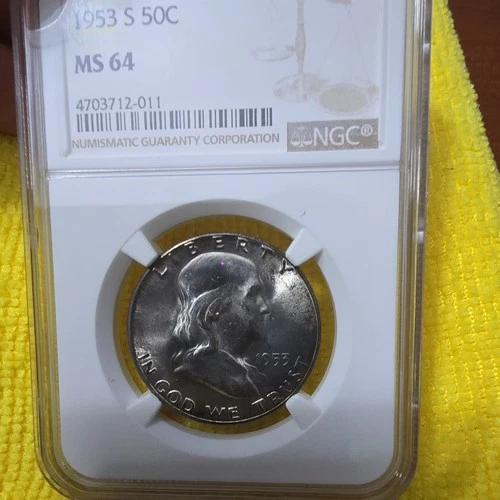 1953 S Franklin Half Dollar NGC MS 64 Silver 4703712-011