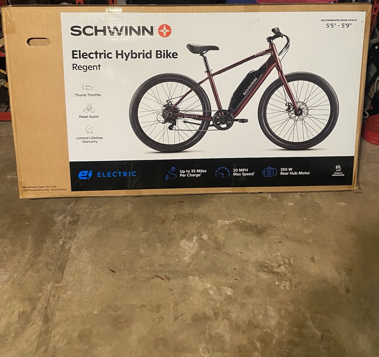 Schwinn Regent Electric Hybrid Bike 27.5&rdquo; Wheels Adult Uni