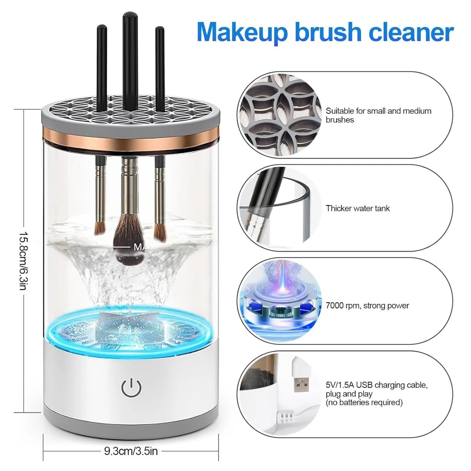 Automatic Brush Cleaner Electric Makeup Brush Cleaning Machine Fast Clean Dryer - Image 2 of 4