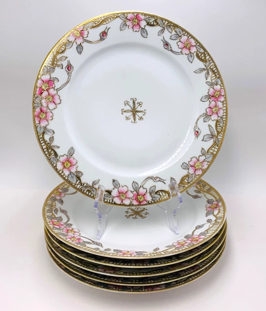 NIPPON Hand Painted 飾り皿 薔薇柄 金彩 プレート Nippon Roses In