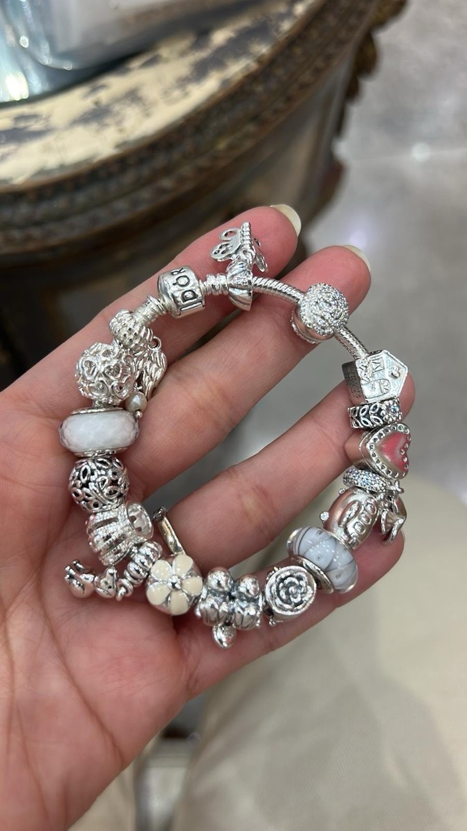 Pandora Silver Charm Bracelet with Mixed Charms | eBay display picture 2