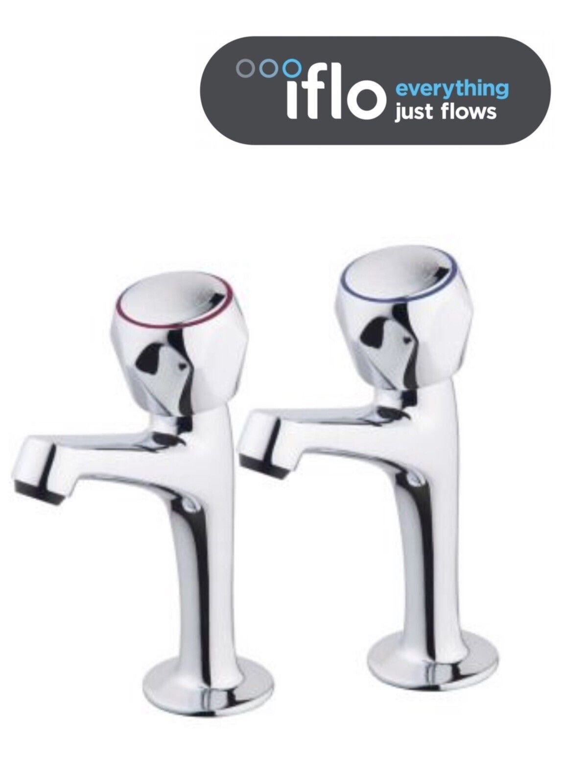 iflo Base Kitchen Sink Taps Chrome Plated Pair