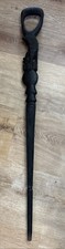 Vintage African Hand carved 38 Walking Stick Cane Face Heavy Wood