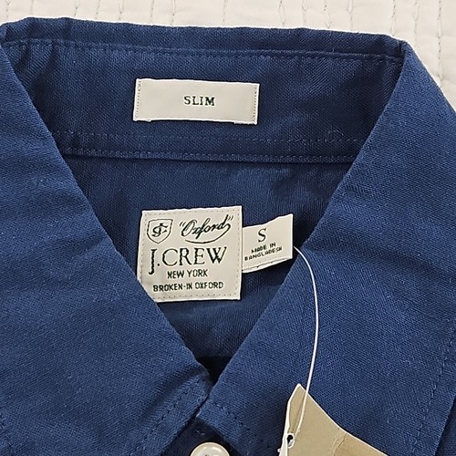NEW J. Crew Broken-in Organic Cotton Oxford Shirt Men's S Navy Blue NWT Classic - Picture 7 of 15