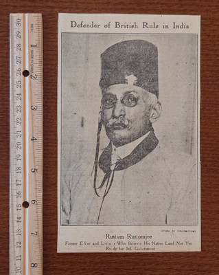 Rustom Rustomjee Defender of British Rule India Boston Evening Transcript 1920
