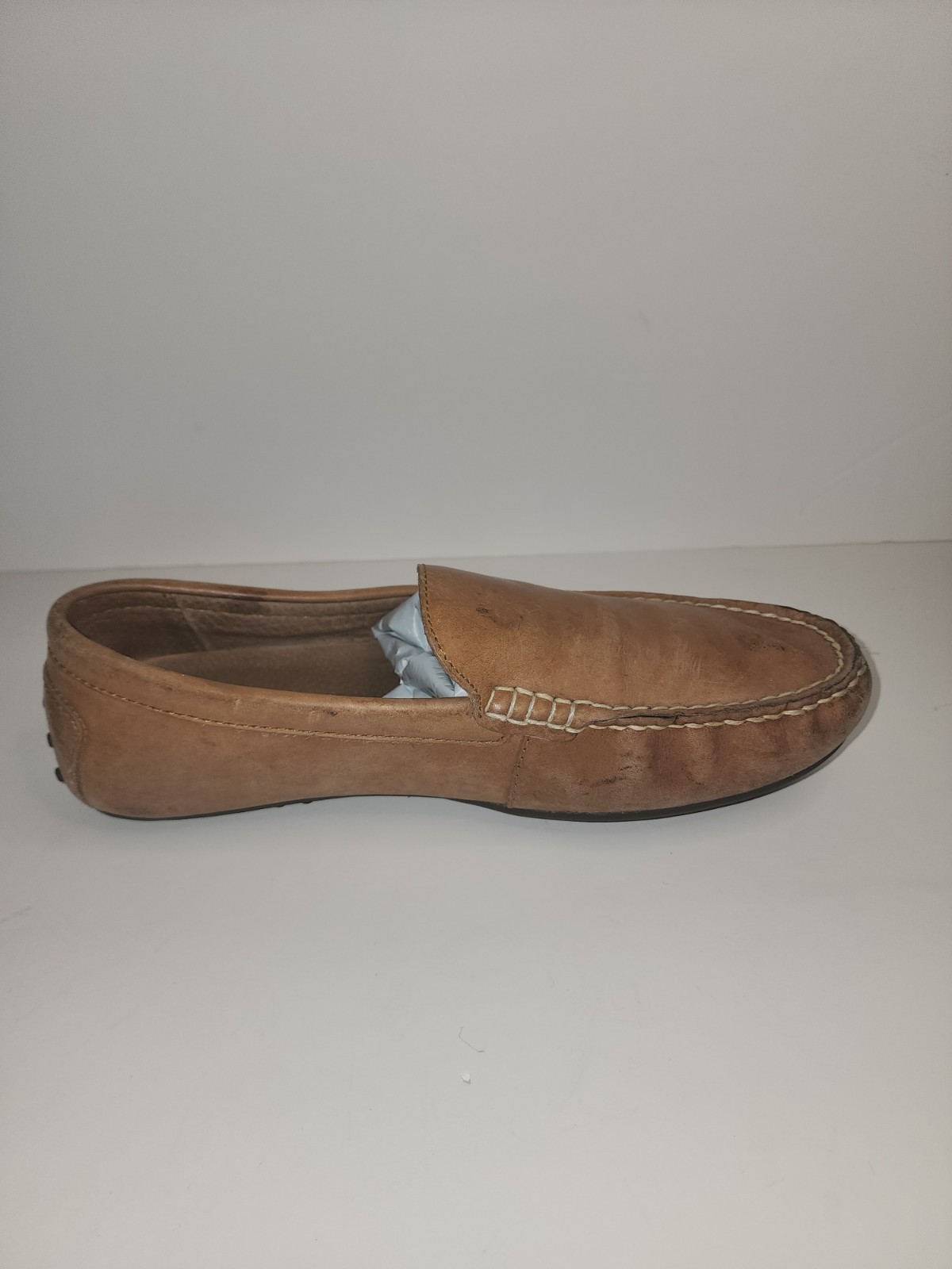 Polo by Ralph Lauren Woodley tan brown leather driving mocs mens 9.5 D thumbnail 2