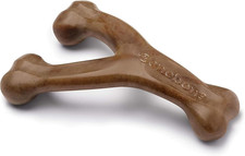 Wishbone Durable Dog Chew Toy for Aggressive Chewers, Real Bacon, Made in USA, M