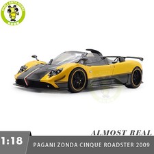 1/18 PAGANI ZONDA Cinque Roadster 2009 Yellow Almost Real Diecast Model Car