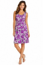 Talbots Purple Floral Sleeveless Sheath Dress Size 10 Garden Money Preppy Church
