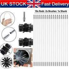 UK Chimney Cleaning Brush Kit Flexible Rods Pipe Cleaning Brush Flue Sweep Brush