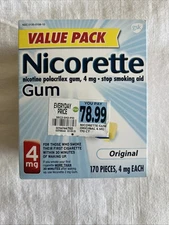 Nicorette 784761 Nicotine Gum, 4mg - 170 Count