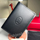 CARTIER Black Leather Passport Holder Wallet Silver Corner VIP Gift With Box NOS — photo 1