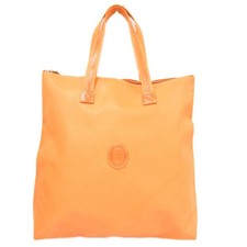 Trussardi Borsa Donna Arancione Tote Bag Logo Patch Chiusura Zip Nuova