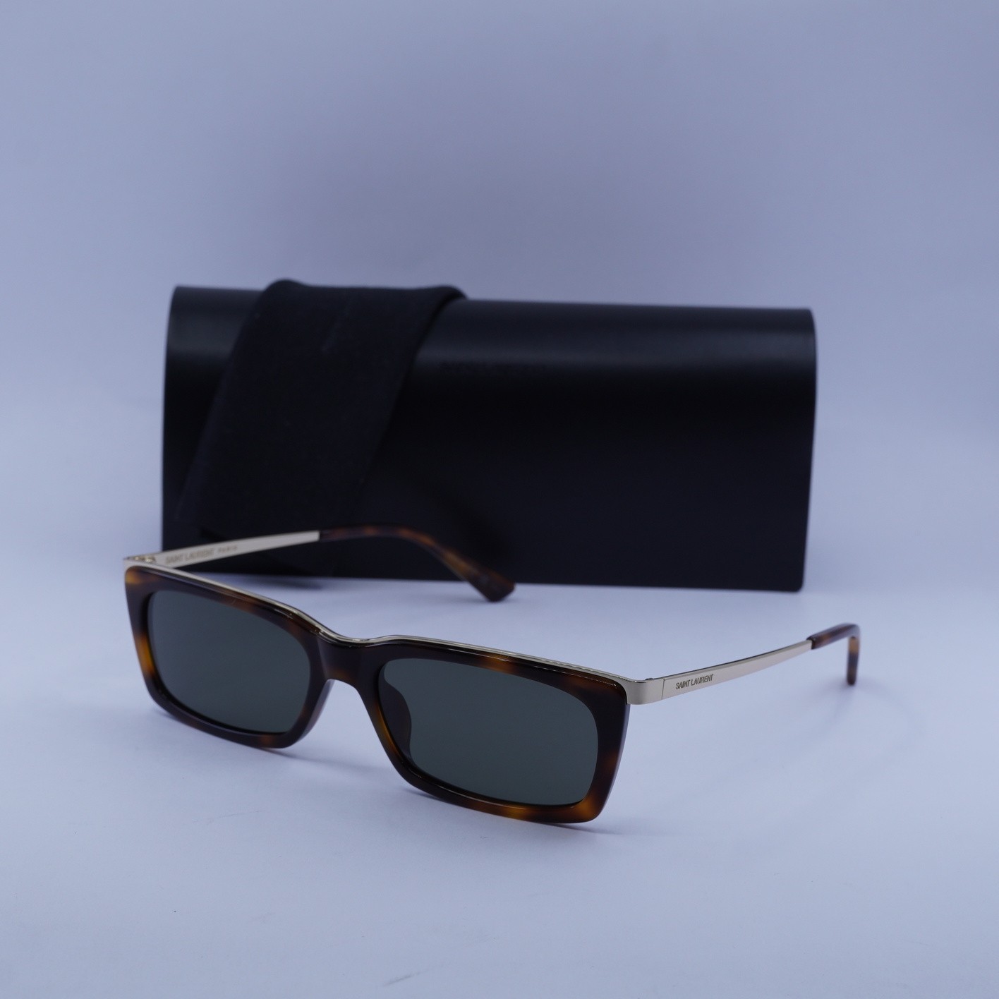 Occhiali da sole Saint Laurent SL 766 004 avana oro grigio 57 17 145 nuovi autentici