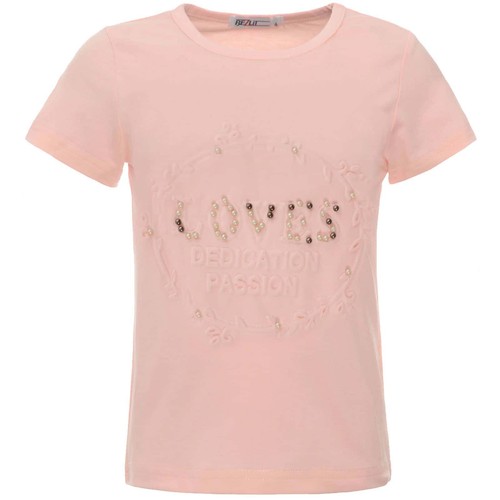 Girls Kids T Shirt Faux Pearls Summer Shirts Stretch 22539 - Picture 4 of 17