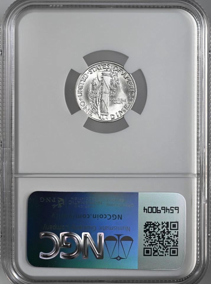 1940-P  10C  MERCURY SILVER DIME  "FULL BANDS"  NGC MS66 FB #8345185-040 - Image 4 of 4