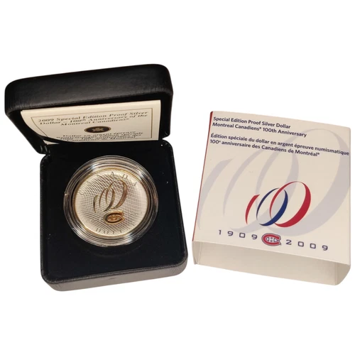 2009 Canada Special Edition Proof Silver Dollar 100th Ann. Montreal Canadiens 20