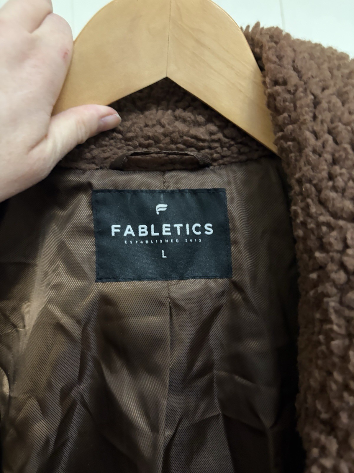 Fabletics Brown Teddy Long Overcoat Collared Pock… - image 6