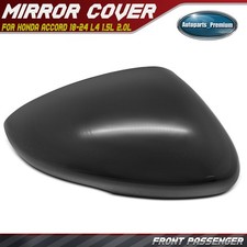 Passenger Side Mirror Cover Cap Smooth Black for Honda Accord 18-24 L4 1.5L 2.0L