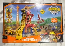 Nickelodeon Rubble Crew Bark Yard Crane Tower Playset Paw Patrol with Vehicles